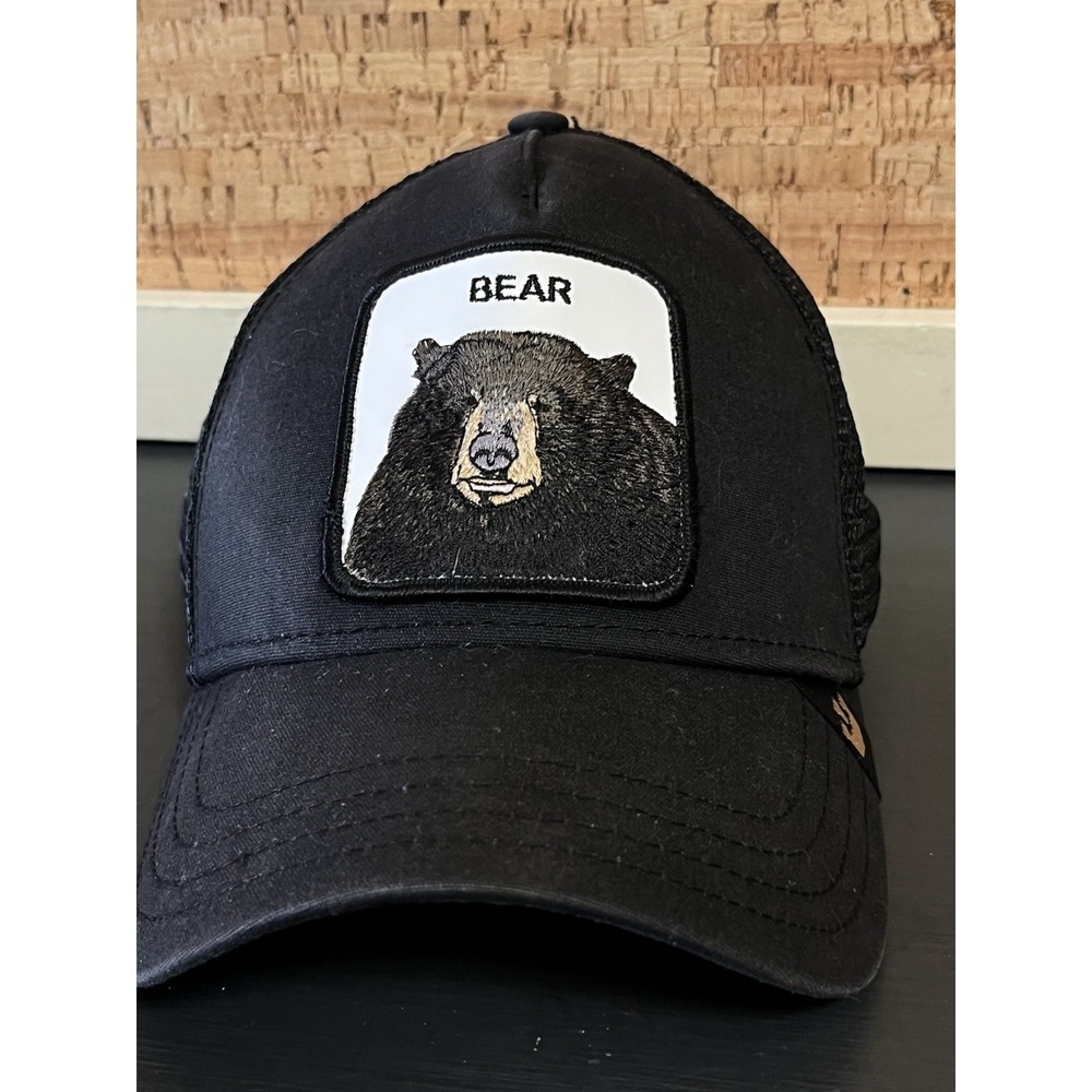 Goorin Bros Animal The Farm Trucker Baseball Snapback Hat Cap Bear‎ Black